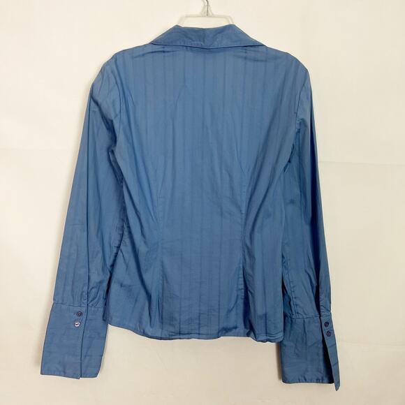B Works Vintage Y2K Blue Button Down Long Sleeve Top Size Small - Picture 6 of 11